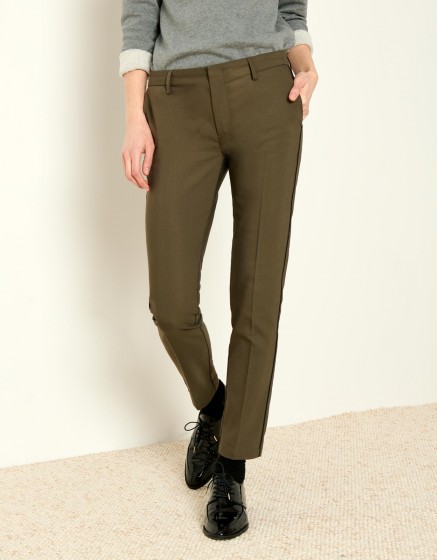 Pantalon Cigarette Lizzy Color - KAKI PIPING