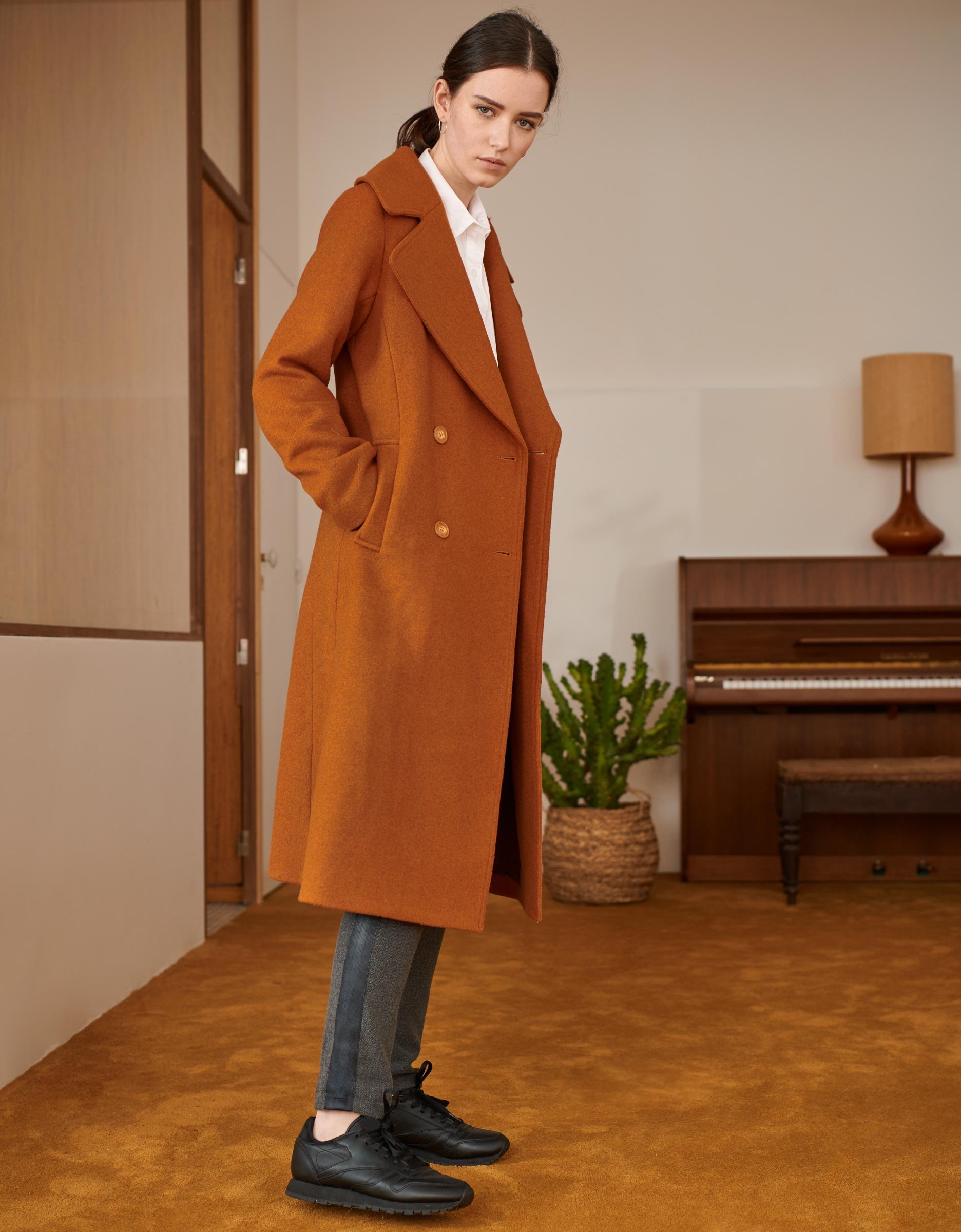 Coat Mael Color for women - CARAMEL - REIKO