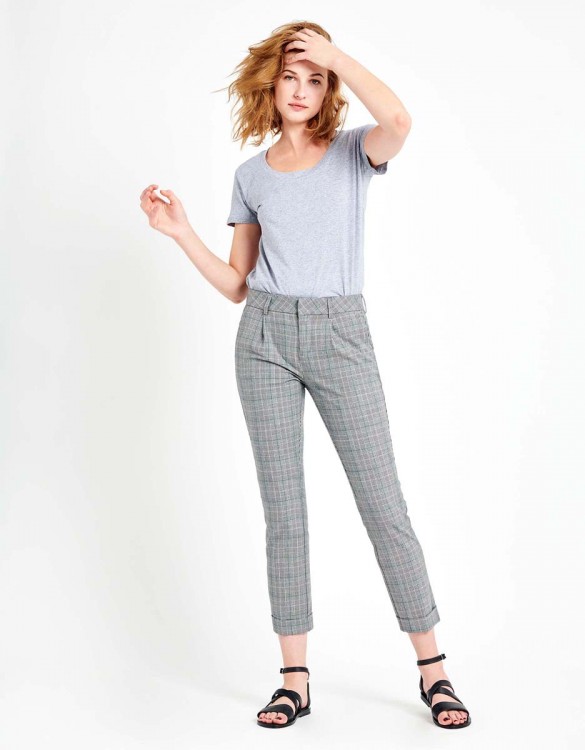 Cigarette Trousers Larson Fancy - GREEN CHECKED