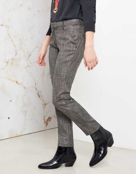 Pantalon cigarette Lizzy Fancy - SILVER HOUNDSTOOTH