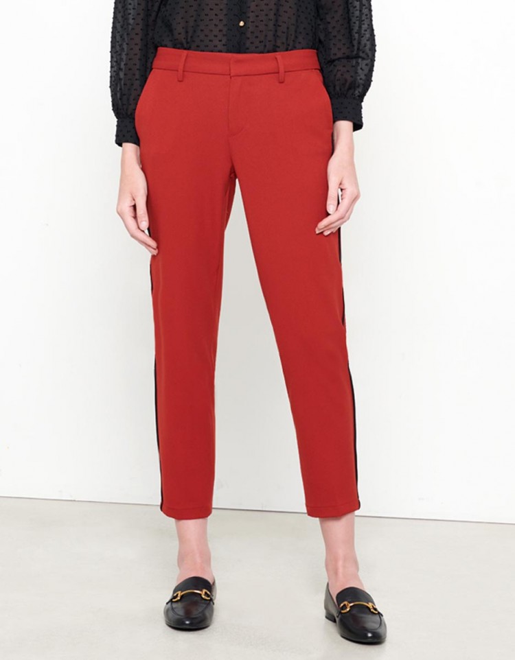 Cigarette trousers with belt Color navy - RESERVED - YR955-59X