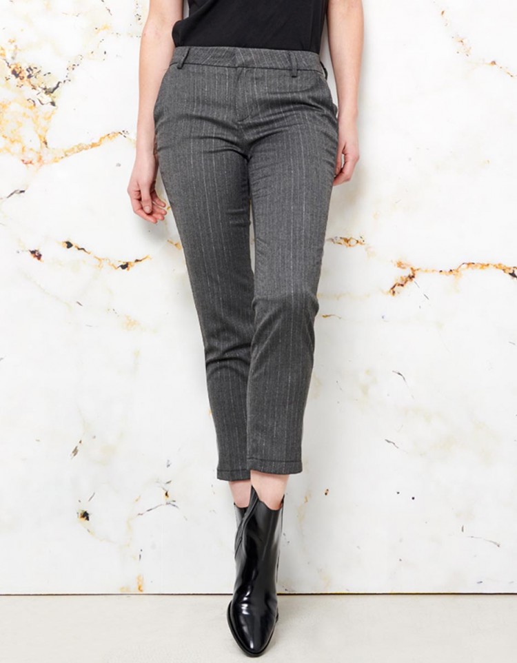 Gray Wool Blends flatfront Cigarette Trousers  Sumissura