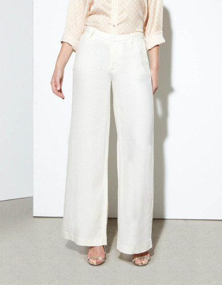 Wide trousers Pamelo Linen - GINGER
