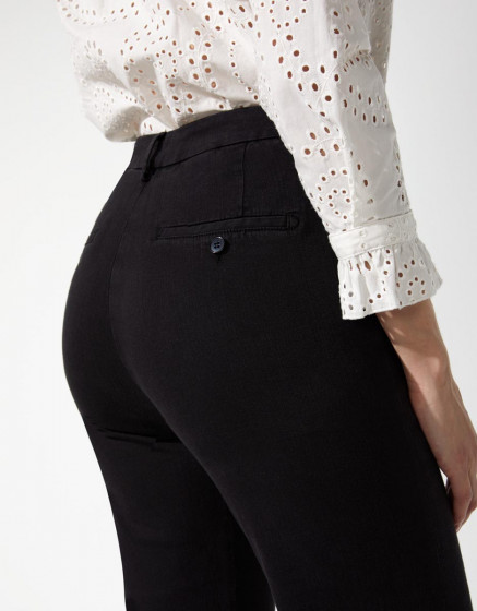 Chino trousers Sandy Highwaist Cropped - BLACK
