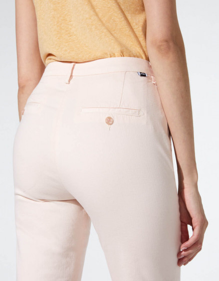 Pantalon chino Sandy high waist cropped - BABY PINK