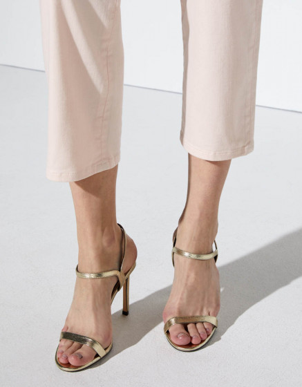 Chino trousers Sandy High waist Cropped - BABY PINK 