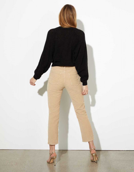 Pantalon high waist Milo Velvet - BEIGE