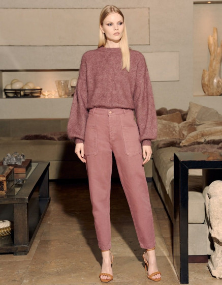 Pantalon taille haute Naomi Color - PURPLE GREY