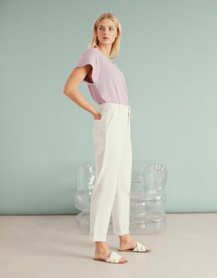 Cargo trousers Aimy - WHITE