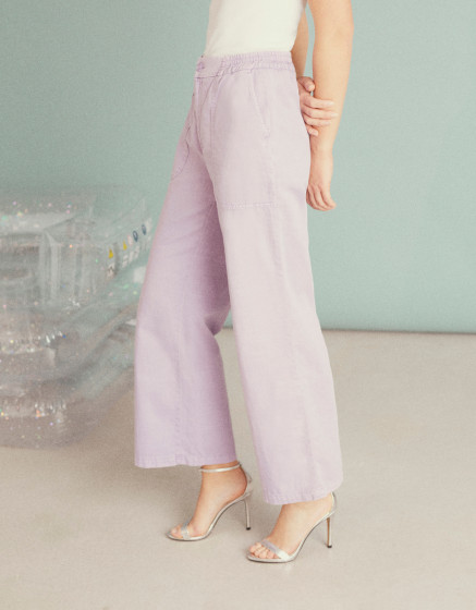 Wide trousers Felicia color - LAVENDER