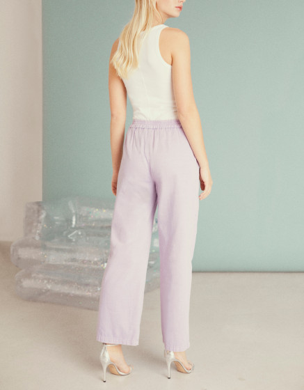 Pantalon wide Felicia Color - LAVENDER