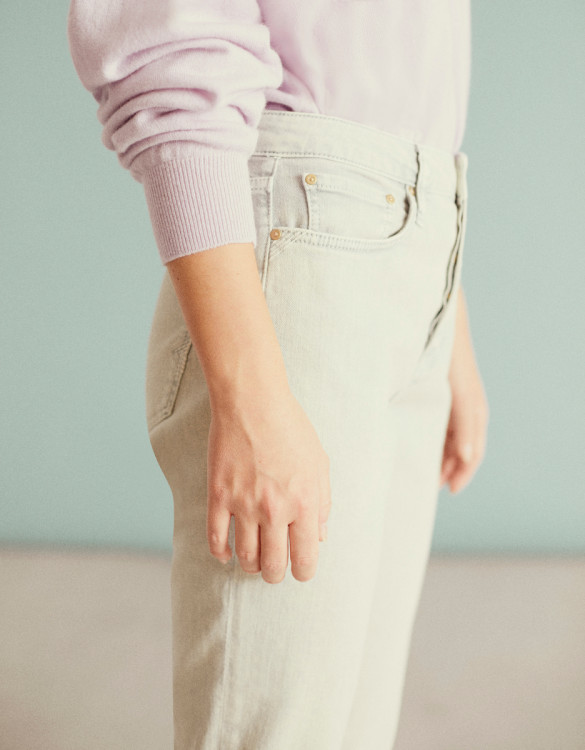 High waist trousers Milo Color - MILKY GREEN