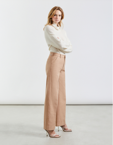 Pantalon wide Pilly Fancy - CHESTNUT CREAM
