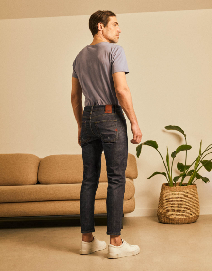 Denim straight Thomas - DARK BLUE PATCH