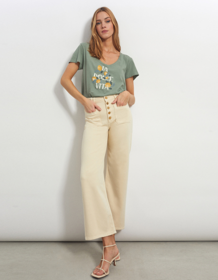 Jean wide Mayane - DNM OFF WHITE 