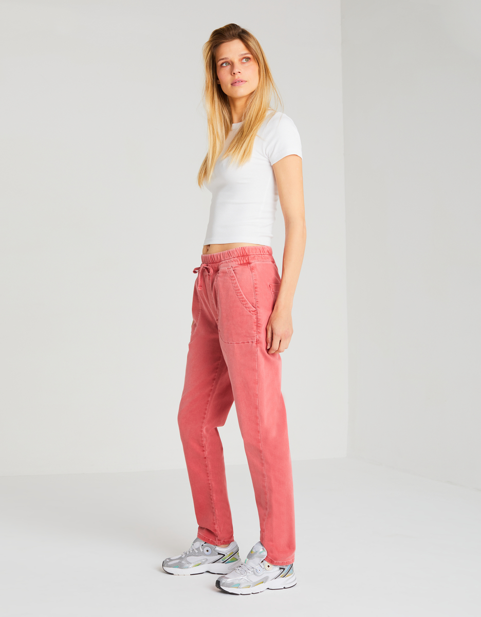 Women White Roma Tapered Pants